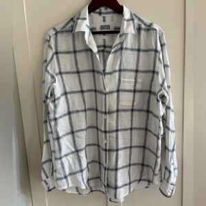 Grayson Women’s Linen Hero Windowpane Button Up